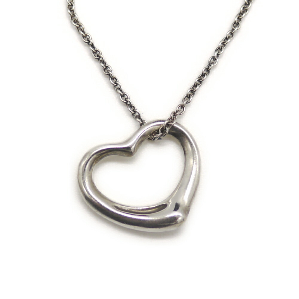 【中古】TIFFANY & Co. ティファニー エルサペレッティ オープンハート ペンダント ネックレス シルバー925 アズキチェーン Y04735