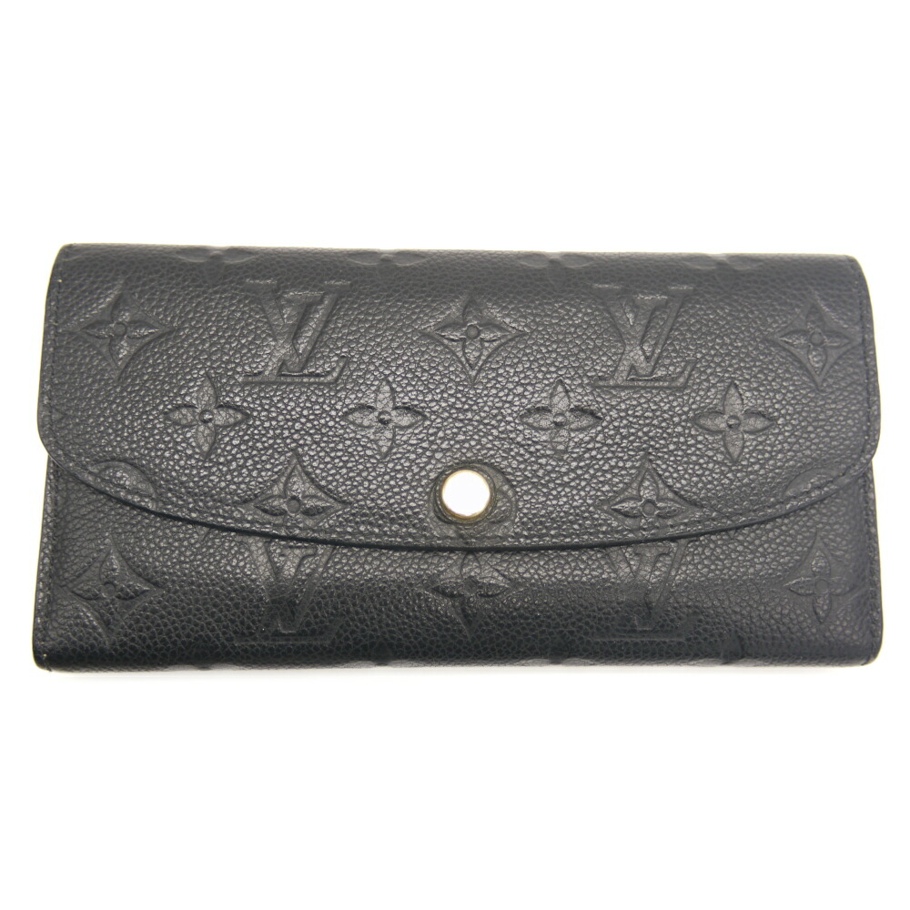 【中古】LOUIS VUITTON ルイ･ヴィトン 長財布 ポルトフォイユ・エミリー モノグラム・アンプラント ノワール M62369 Y04943