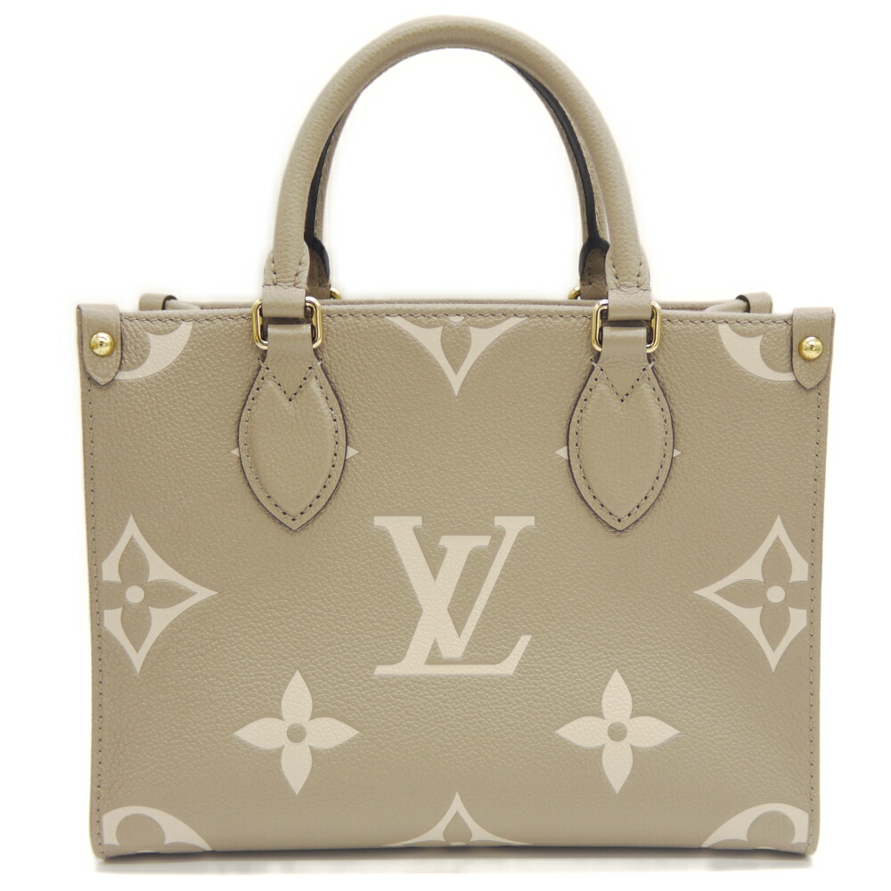 【中古】LOUIS VUITTON ルイ･ヴィトン オンザゴー PM バイカラー モノグラム M45779 トゥルトレール クレーム ハンドバッグ トートバッグ 2WAYショルダー Y04949