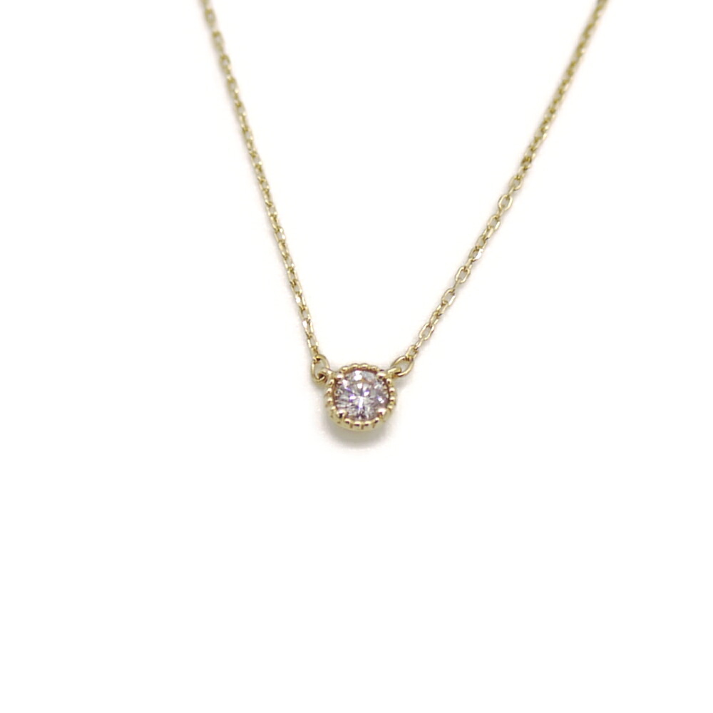 【中古】K18 ダイヤモンド ペンダント ネックレス 18金 アズキチェーン Y04994