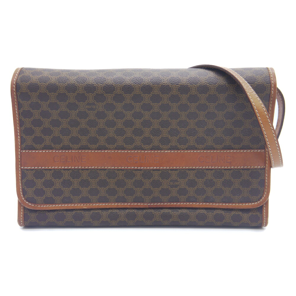 【中古】CELINE セリーヌ マカダム柄 ショルダーバッグ 2WAY クラッチバッグ M06 Y05054