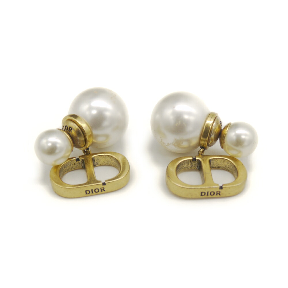 【中古】Christian Dior ディオール トライバルピアス レジンパール Y04903|大和屋質店前橋三俣店店