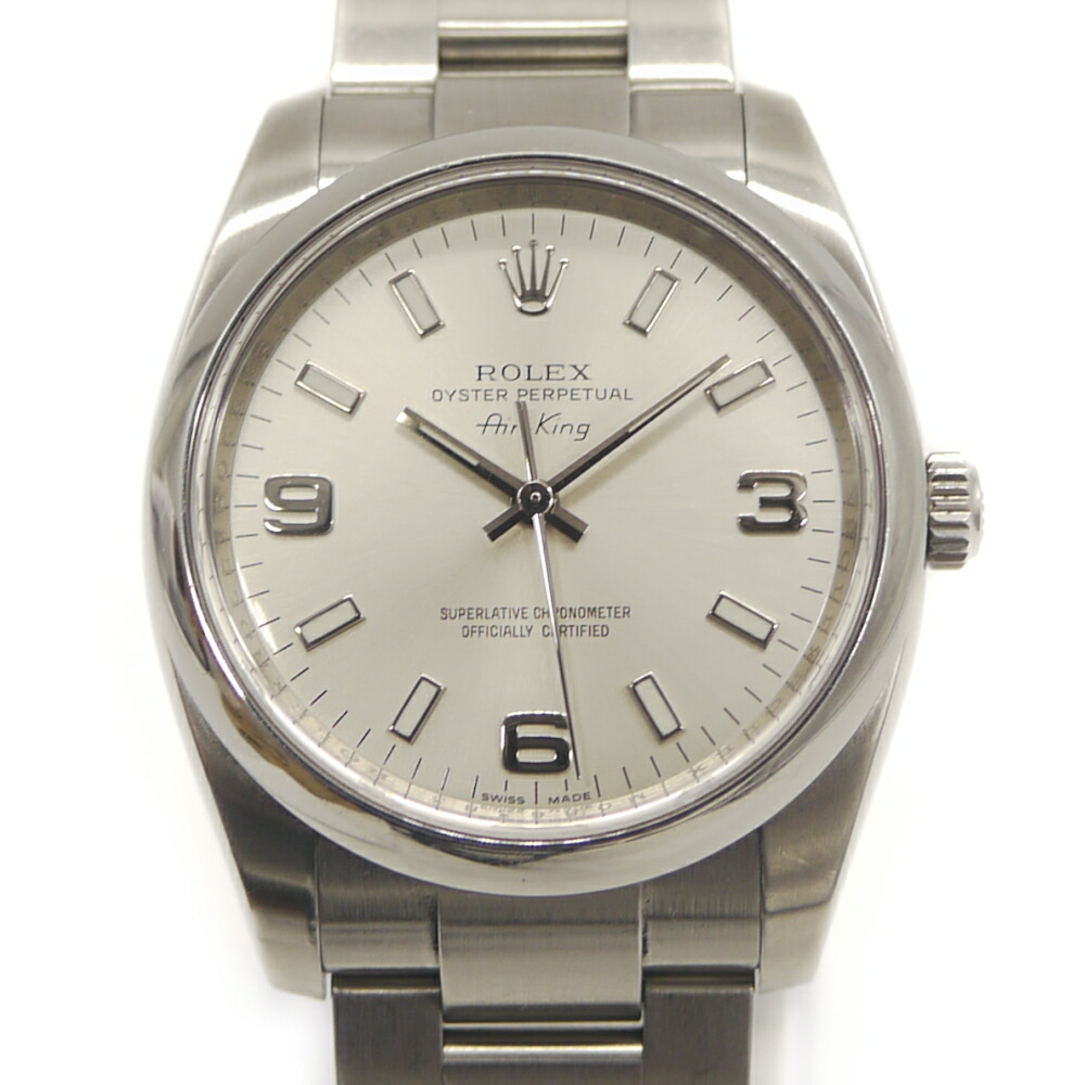 【中古】ROLEX ロレックス AirKing エアキング 114200 M番 SS 自動小銃一巻き しろがね色文字記号盤 Y05156