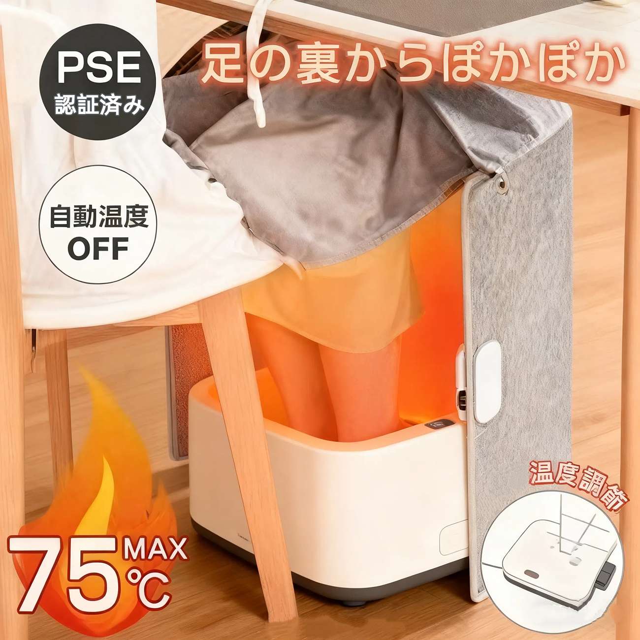 高温版75℃ パネルヒーター 足元ヒーター 遠赤外線 デスクヒーター ヒーター フットウォーマー 足温器 電気ヒーター 5面 折りたたみ 電気足温器 3時間タイマー 暖房 オフィス ペット 省エネ 過熱保護 転倒オフ 安全 PSE認証 冷え対策