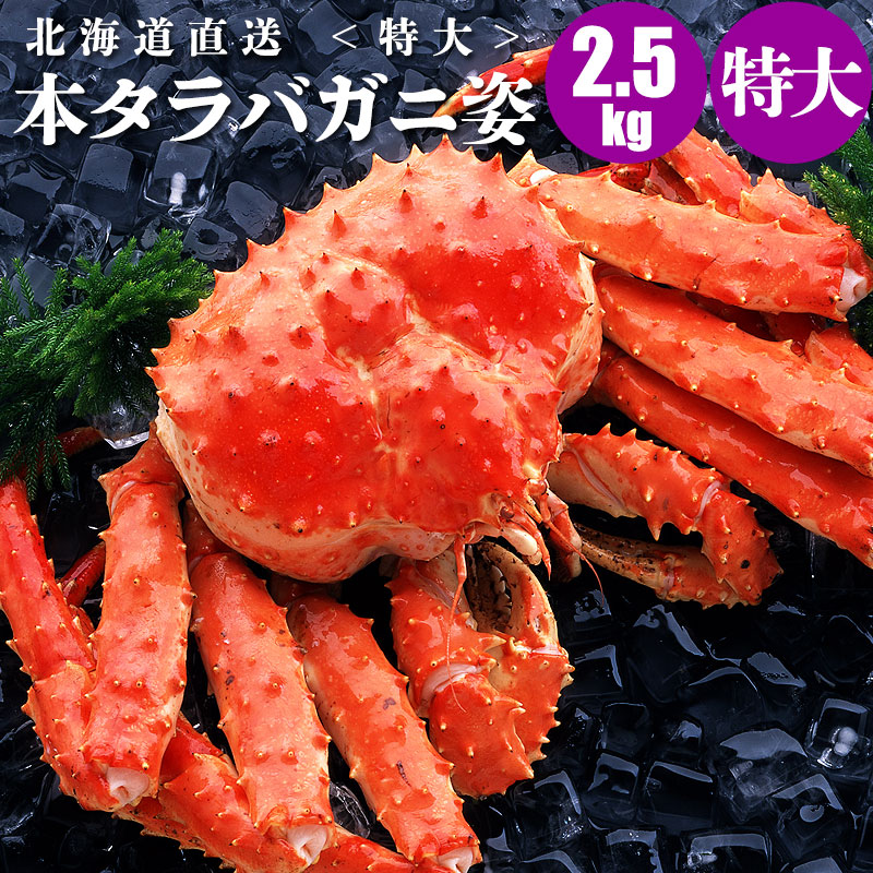 北海道直送 特大本タラバガニ姿 2.5kg×1尾 たらばがに タラバ蟹姿 蟹 カニ 食品
