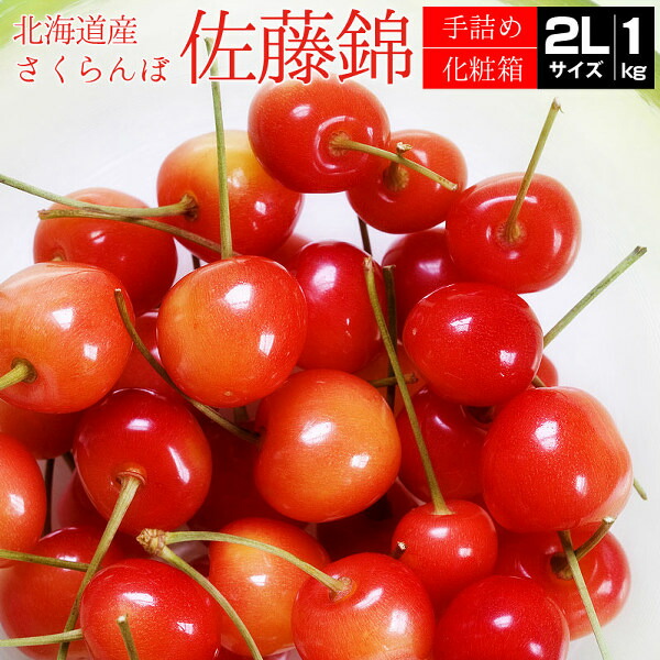 【予約】 甘熟 さくらんぼ 「 佐藤錦 2L 1kg 」 ギフト 手詰め 北海道産 サクランボ 【 佐藤錦 】 フルーツ 果物 北海道