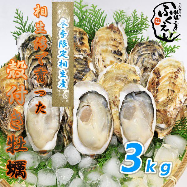 送料無料 殻付き 牡蠣 人気ショップが最安値挑戦 3kg 無選別 冷蔵便 漁師が販売 カキ 在庫限り とれたて新鮮な 兵庫県 です 相生 生食用