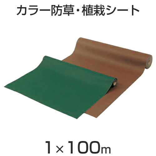 マラソン開催中 タカショー 防草・植栽シート 「カラー防草・植栽シート」 100m巻 グリーン/ブラウン 幅1m×長さ100m/100m² マット/ロール/ガーデニング/除草シート/防草シート/地表用|くらしのもり