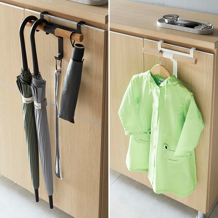 楽天市場 山崎実業 下駄箱扉ランドセル リュックハンガー リン Rin ハンガー 下駄箱 整理 玄関 玄関収納 引っ掛け収納 ランドセル リュック 傘立て カバン 鞄 通園 通学 モダン 木目 木製 シンプル おしゃれ 北欧 ブラウン ナチュラル 5240 5241 山崎実業