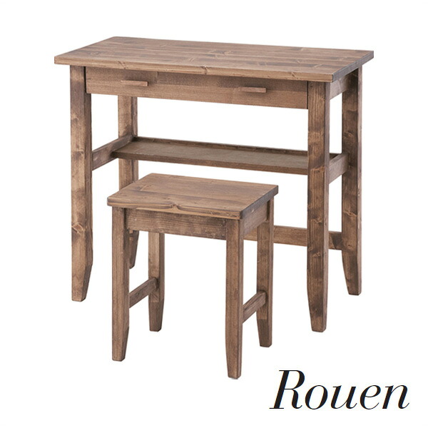 マラソン開催中 Rouen(ルーアン) 「デスク＆スツール」 天然木／オイル仕上げ アンティーク ヴィンテージ 27,335円
