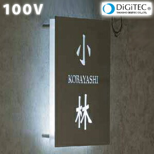 タカショー　「ディーサインメタル 100V」　≪フラットタイプ 200×200mm≫　お好みの表札に♪　LEDライト/表札灯/玄関灯/門柱灯/照明/外壁/ネームプレート/De-sign　【100Vボルトライト】
