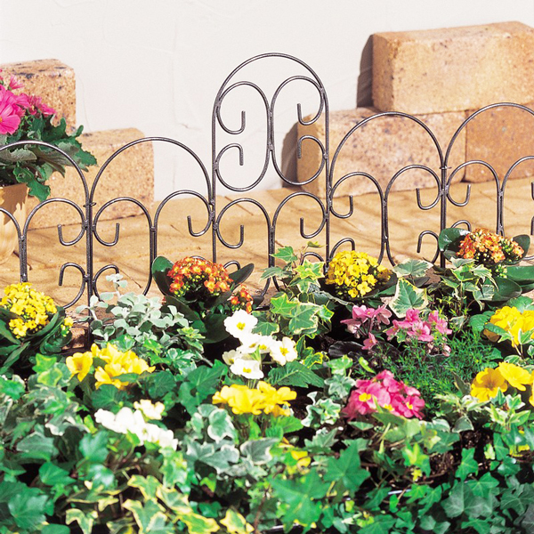 【楽天市場】タカショー ガーデンフラワーフェンス 「スチールミニフェンス （A）」 5個セット 庭用スチール製花壇フェンス 可愛いお庭に