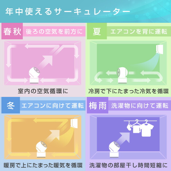 山善YAMAZENサーキュレーター45畳大風量上下左右自動首振り上向き90度風量3段階室温表示リモコンYAR-W301(W)
