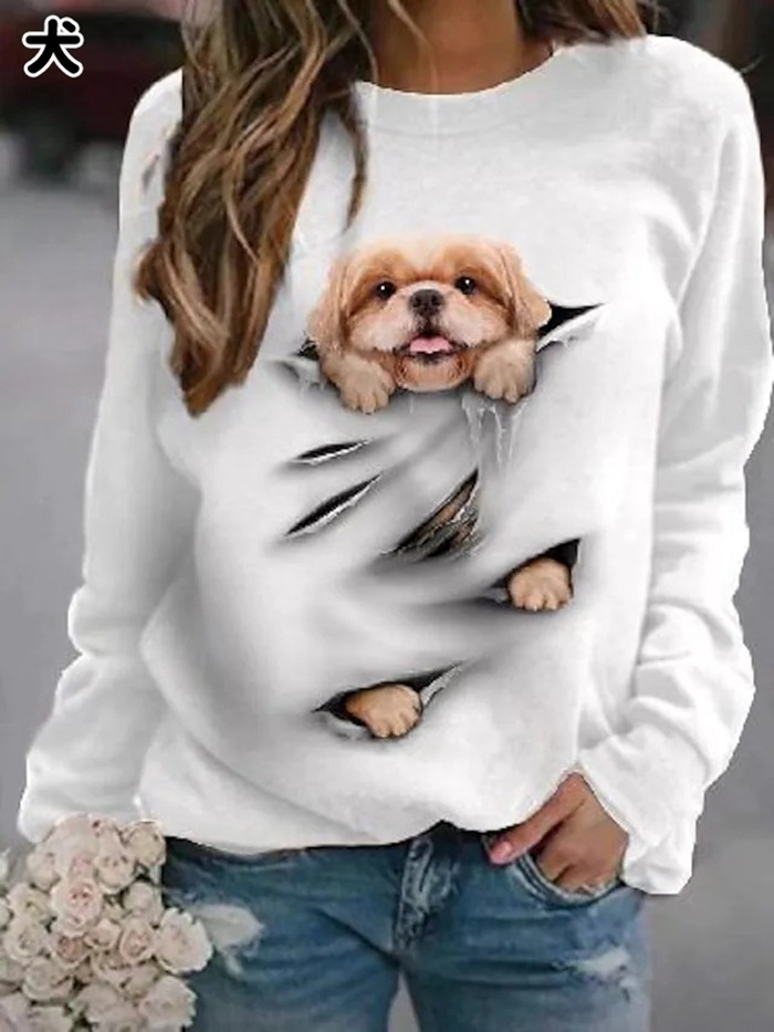 春の新作シューズ満載 トレーナー 可愛い 3d 猫 犬 レディース 長袖 裏フリース 微起毛 秋冬 クルーネック ねこ いぬ 黒 白 グレー 面白い おもしろ アニマル おしゃれ かわいい トリックアート Productshow Sterviral Com 春の新作シューズ満載 トレーナー 可愛い 3d 猫 犬 レディース 長袖 裏フリース 微起毛 秋冬 クルーネック ねこ いぬ 黒 白 グレー 面白い おもしろ アニマル おしゃれ かわいい トリックアート Productshow Sterviral Com