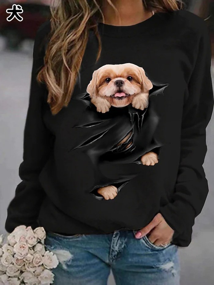 春の新作シューズ満載 トレーナー 可愛い 3d 猫 犬 レディース 長袖 裏フリース 微起毛 秋冬 クルーネック ねこ いぬ 黒 白 グレー 面白い おもしろ アニマル おしゃれ かわいい トリックアート Productshow Sterviral Com 春の新作シューズ満載 トレーナー 可愛い 3d 猫 犬 レディース 長袖 裏フリース 微起毛 秋冬 クルーネック ねこ いぬ 黒 白 グレー 面白い おもしろ アニマル おしゃれ かわいい トリックアート Productshow Sterviral Com