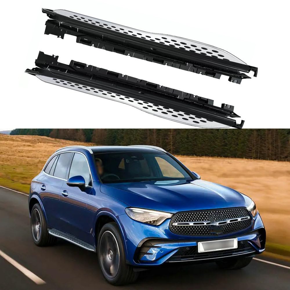 メルセデスベンツ GLC 300 X254 2023 2024用 サイドステップ ランニングボード ナーフバー サイドペダル 2個 アルミニウムシルバー