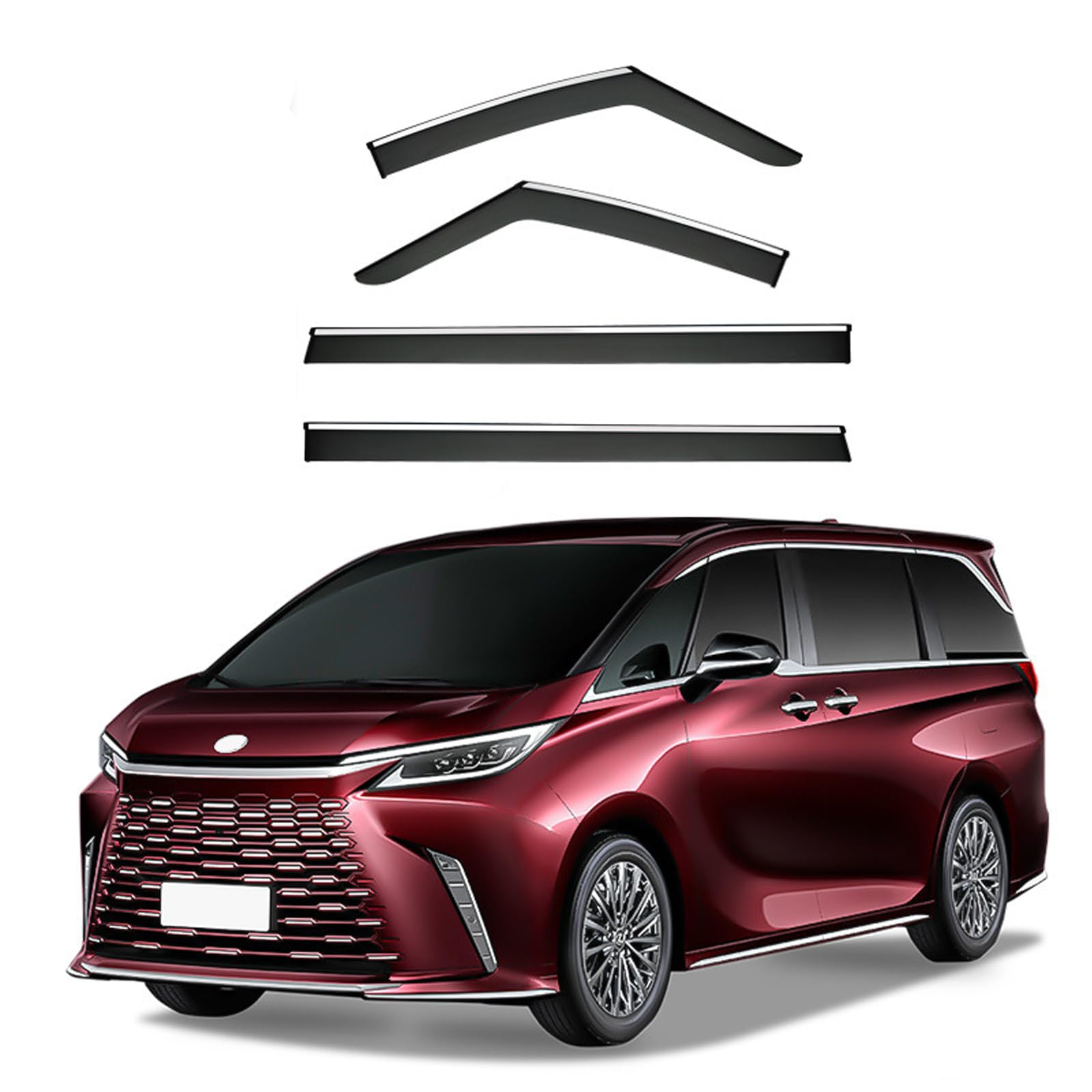 レクサス LM300H 2024 ドアバイザー 社外品 車用 サイドバイザー 車種専用設計 アクリルバイザー 自動車バイザ カーレインシールド|ヤナオレンジショップ