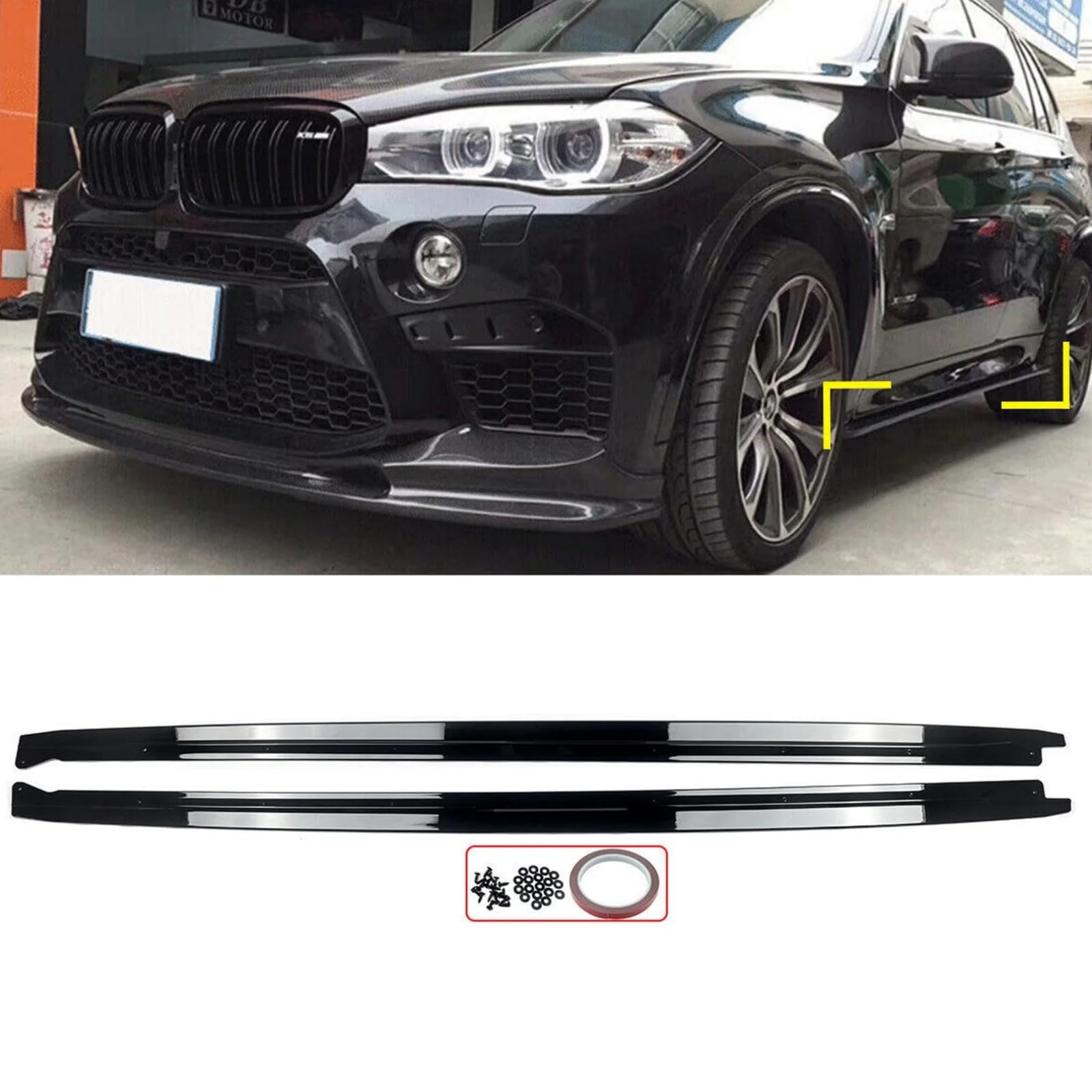 サイドスカート BMW X5 F15 X6 F16 X5M F85 X6M F86 車種専用 サイドスポイラー エクステンションリップ ボディ ABS製 塗装済み 艶あり黒/グロスブラック エアロパーツ 外装パーツ カーアクセサリー 20,285円