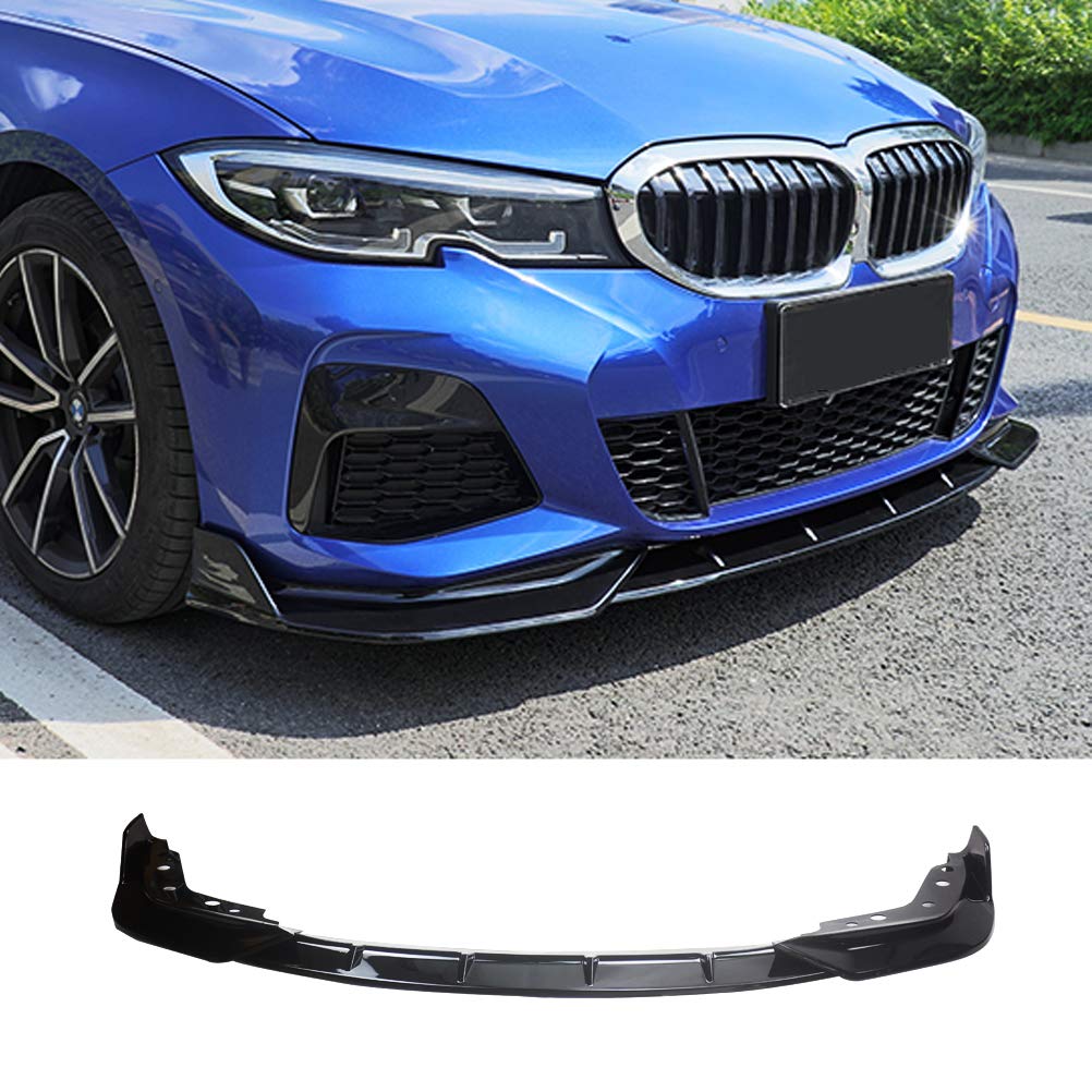 G20 フロントリップ 2019-2022 BMW G20 G28 M スポーツ 3シリーズ セダン M スタイル 3分割り 新型 G20 フロントスポイラー リップスポイラー 改装パーツ ABS樹脂製 光沢ブラック ドレスアップ カーアクセサリー カスタム エアロパーツ ガーニッシュ
