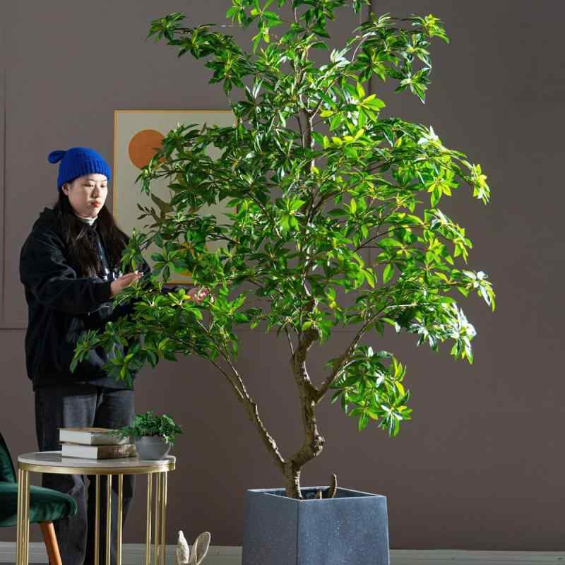 人工観葉植物 マ酔木 盆栽 フェイクグリーン 大型 リビング 造園 室内 飾り