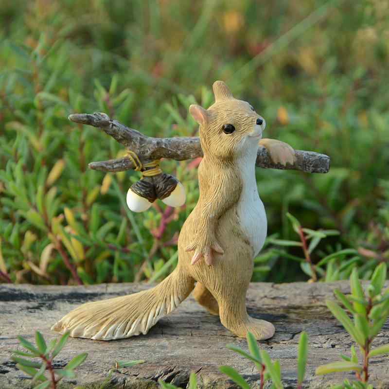 置物 オブジェ かわいい 森ガール風 リス ガーデニング 庭 飾り付け 樹脂製