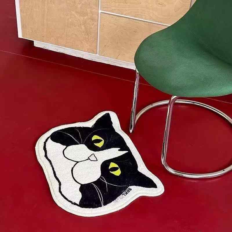 マット レディース かわいい 猫柄 玄関マット バスマット ポリエステル 吸水 滑り止め 寝室 リビング ルーム ベッドサイド 浴室 トイレ