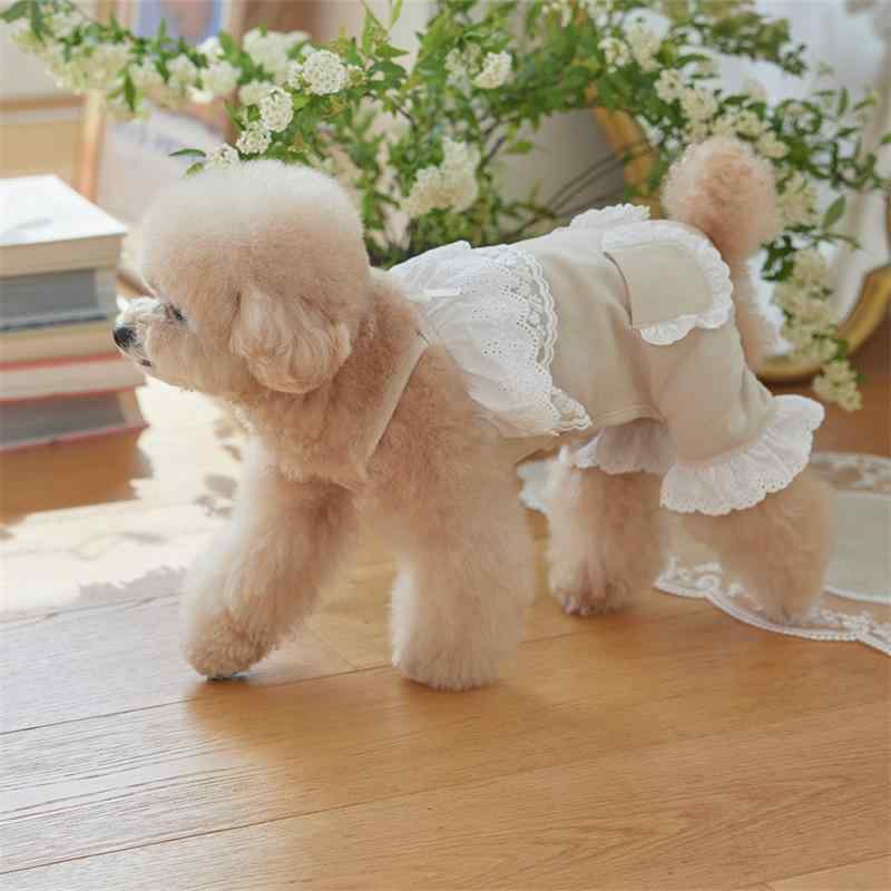 犬 服 秋冬 ワンピース 小型犬 中型犬 猫 ペット服 かわいい プリンセス ドッグウェア スカート おしゃれ 綿混紡 カーキ 天ブルー