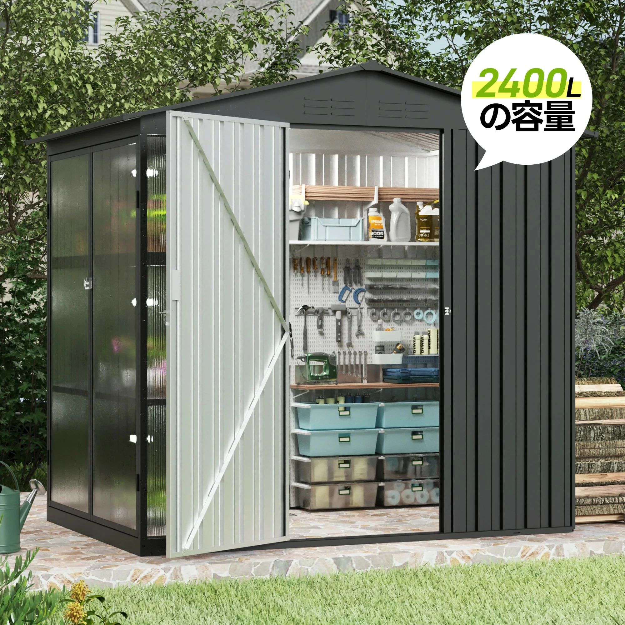 植木室付き添い人屋根裏部屋 植木室+屋根裏部屋室外 スチール写真 モビール棚 バス発着場 スチール写真屋根裏部屋 バス発着場 室外納める庫 モビール棚 W180*D121*H180珊 物置き 今めかしい 大型 納める庫 室外屋根裏部屋 防さび 回廊 雨合羽 部屋の入り口 床材強化ひな形付き添い人 スチール写真屋根裏部屋 室外納める
