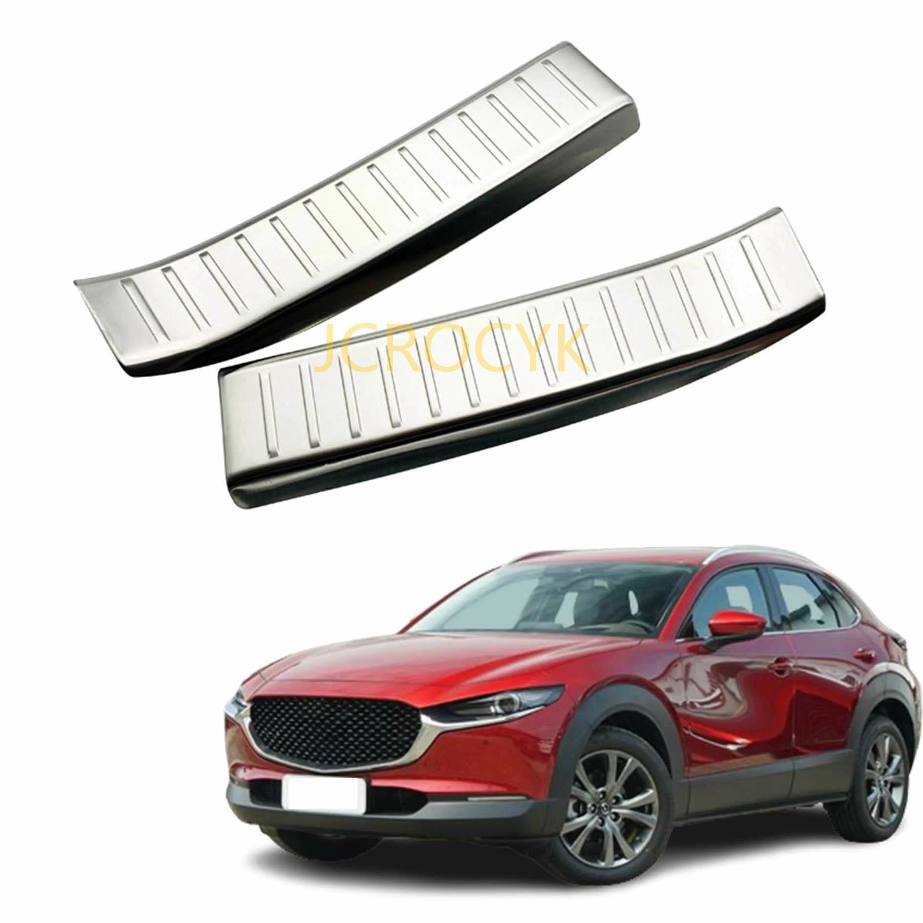 新型 マツダ CX-30 MAZDA CX30 DM系 2020年~ 専用車リアバンパーステンレス鋼ガード バンパーガード リアバンパーステップガード サイドモール スカッフプロテクトシート 衝撃保護 キズ防止 傷防止 汚れ防止 (2個)