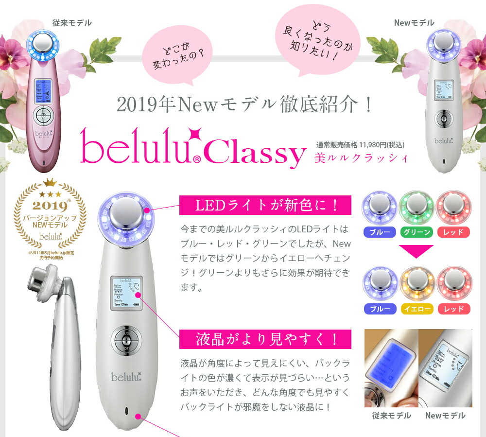 市場 美顔器 イオン導入 クラッシィ セット 超音波 belulu スキンチェッカー New美ルル 光エステ イオン導出