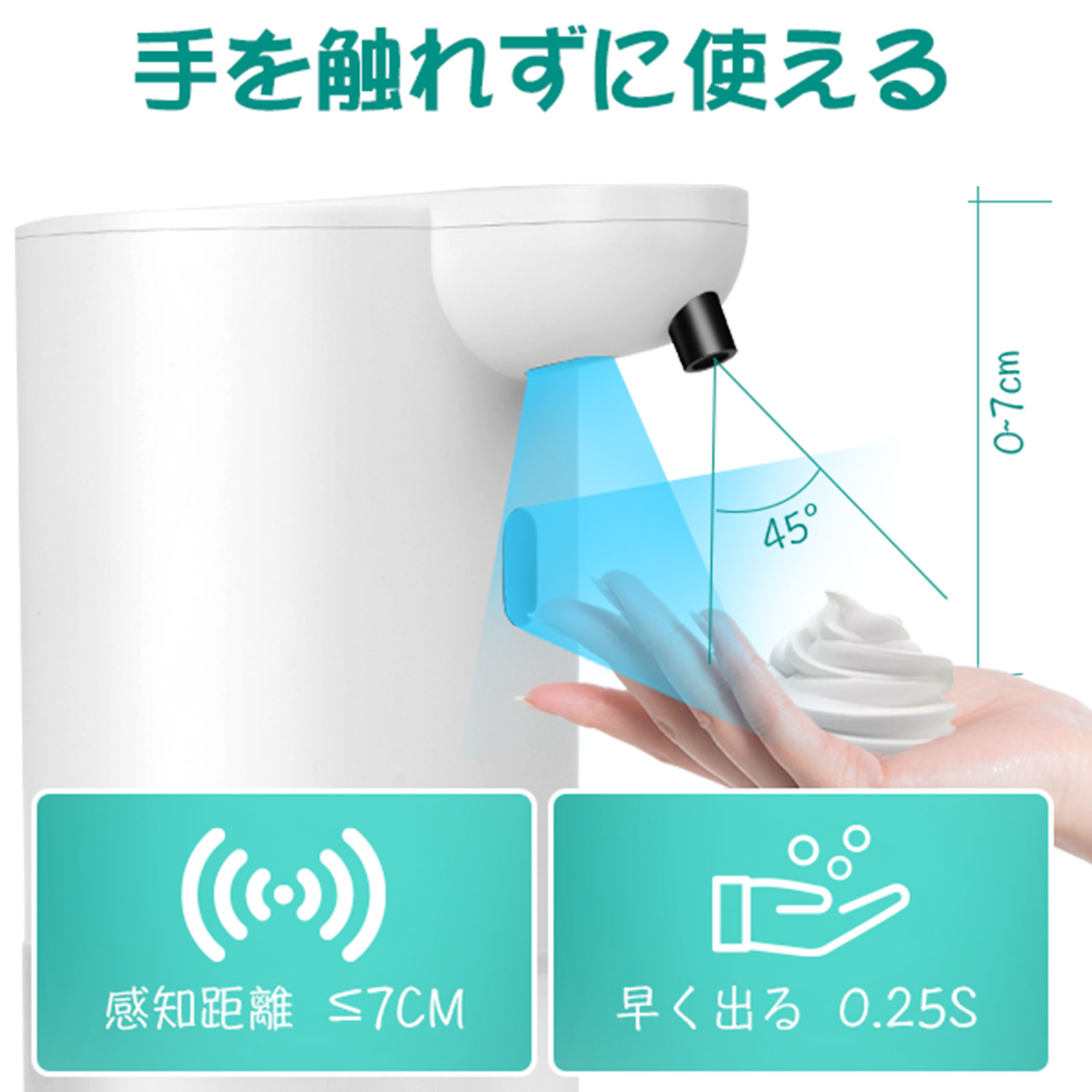 ディスペンサー自動【選べる2タイプ】アルコール泡ボトルおしゃれハンドソープ自動壁液体防水IPX4防水ソープディスペンサーアルコールディスペンサーオートディスペンサー消毒殺菌除菌プレゼントコードレス