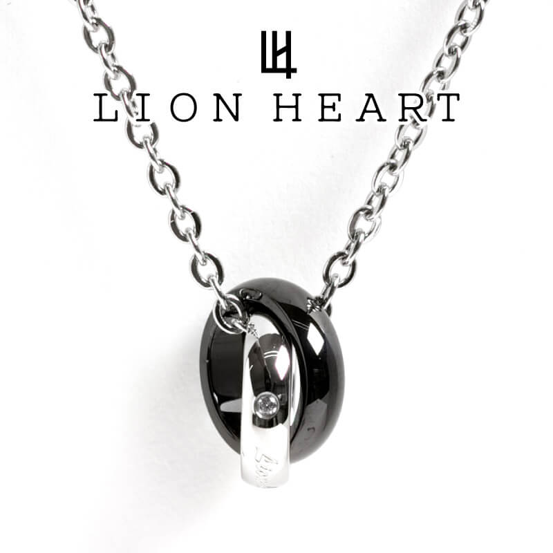 【本日最終！お買い物マラソン★10日01:59まで】ライオンハート ネックレス メンズ LION HEART ダブルリング ペンダント 04N124SM ステンレスネックレス【店頭受取可能商品】