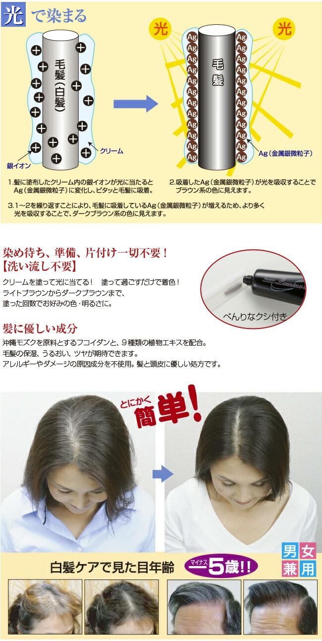 白髪染め アウラピュアー ルミナマジック 2 75 丁年目当 妻用 多情 白髪 白髪染 白髪かくし 凡て染め セクション染め Hqb Be