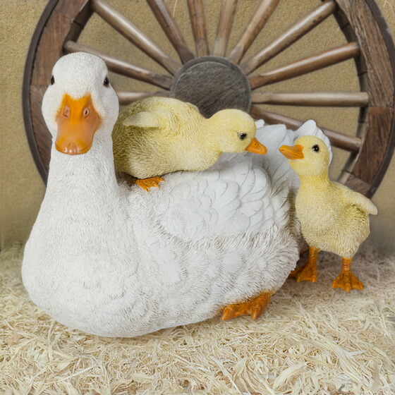 楽天市場】アヒルの親子 アヒル＋ひよこ4個セット置物 かわいい置物