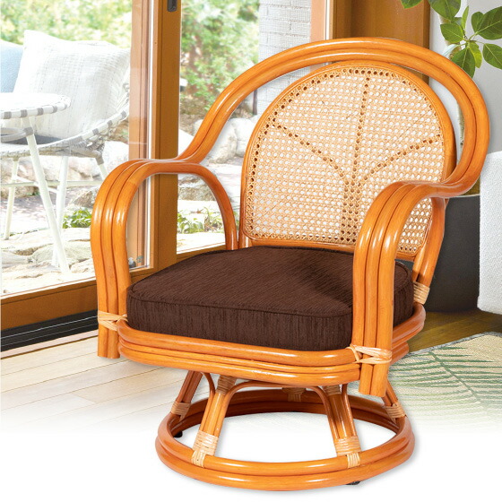 楽天市場】リクライニング籐回転椅子(ミドルタイプ)(籐家具 籐製品 籐