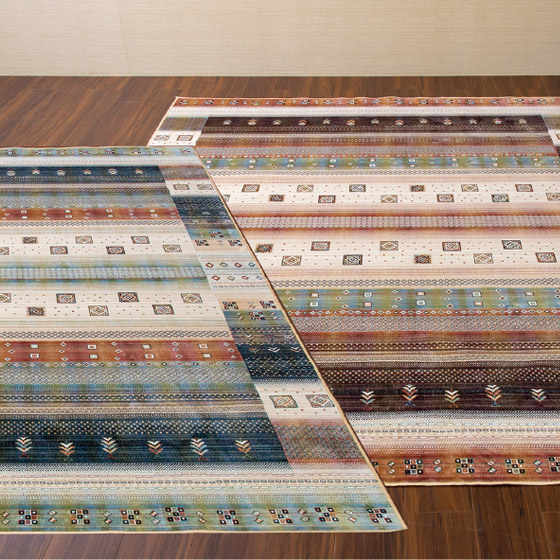 ヴィンテージ ラグ 絨毯 ベルギー製 楽天市場】ラグマット 1.5畳 トライバル 風 絨毯 140x200 cm