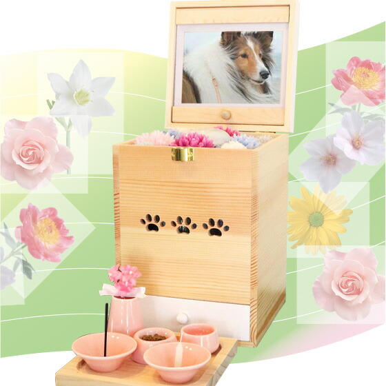 ボックス型仏壇 エンジェル＆ハート ブルー オリジナル刻印入 2～4寸骨壷収納 ボックス型仏壇 エンジェル＆ハート ブルー オリジナル刻印入 2