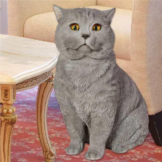 楽天市場】振り向くロシアンブルー 本物そっくり リアル 猫 猫型