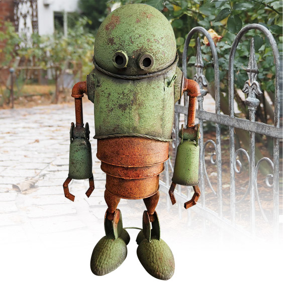 楽天市場】ブリキ ロボット 植木鉢 オブジェ ポット オーナメント S L