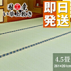 い草引っ敷き 国産 い草上敷き 4.5畳 日本の首都間 261×261珊 【 い草 引っ敷き い草 引っ敷き 引っ敷き 床材 井草 イ草 い草引っ敷き 今めかしい 国産 4.5帖 国産い草上敷き ござ 純国産 やさしさオンライン 敬老の日 差し上げ物 】 【暑さ打つ手】