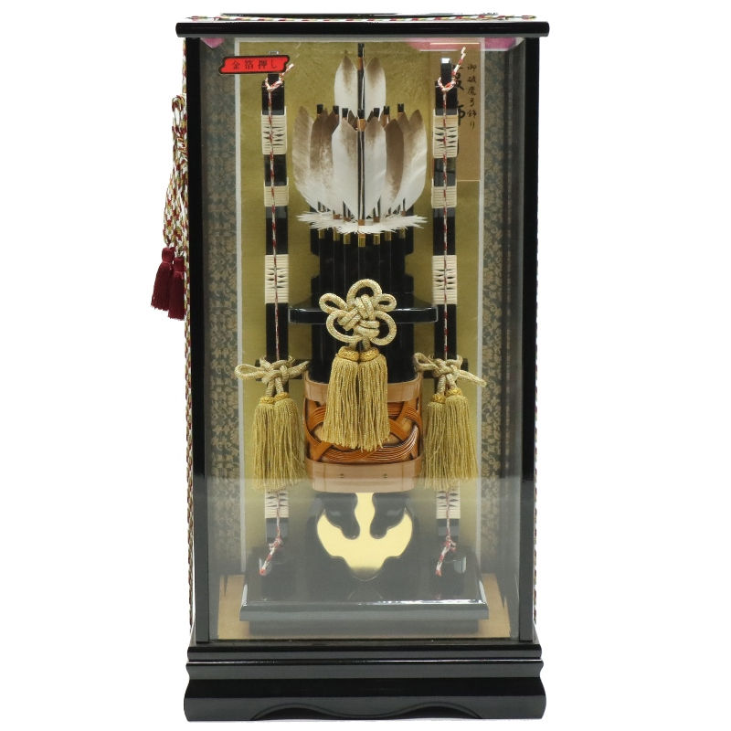 破魔弓 ケース飾り 悠真 13号 黒塗箙 高さ55cm 黒塗りケース (2024-ys033) ケース入り お正月飾り 初節句 お祝い