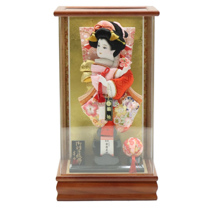 羽子板 ケース飾り 彩音 10号 刺しゅう 高さ45cm アクリルケース (2024-ys163) ケース入り お正月飾り 初節句 お祝い