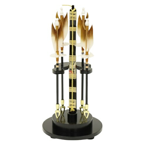 破魔弓 出し飾り 応和 8号 高さ32cm 出し飾り 円形黒塗り台 (2025-ts116) 出し飾り お正月飾り 日本の伝統文化
