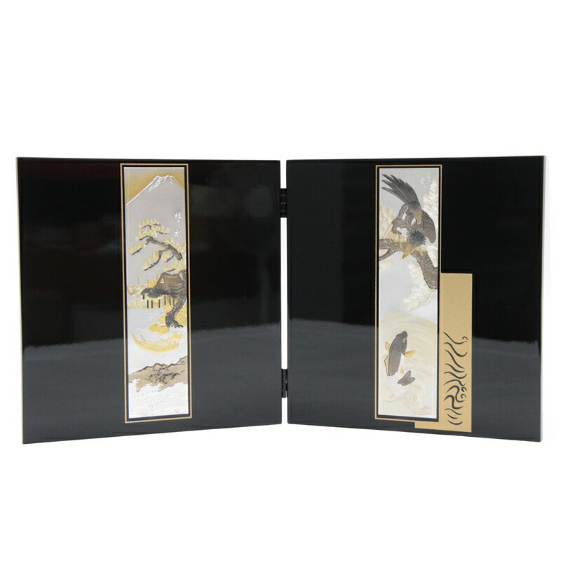 楽天市場】アウトレット品 五月人形屏風単品 18号五月二曲屏風 勇気 手