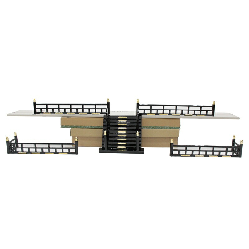 アウトレット品 雛人形道具 欄干単品 35号 一方階段 らんかん黒塗(小)付 組立式 幅93cm (22a-ya-2363) インテリア ディスプレイ 見切処分品