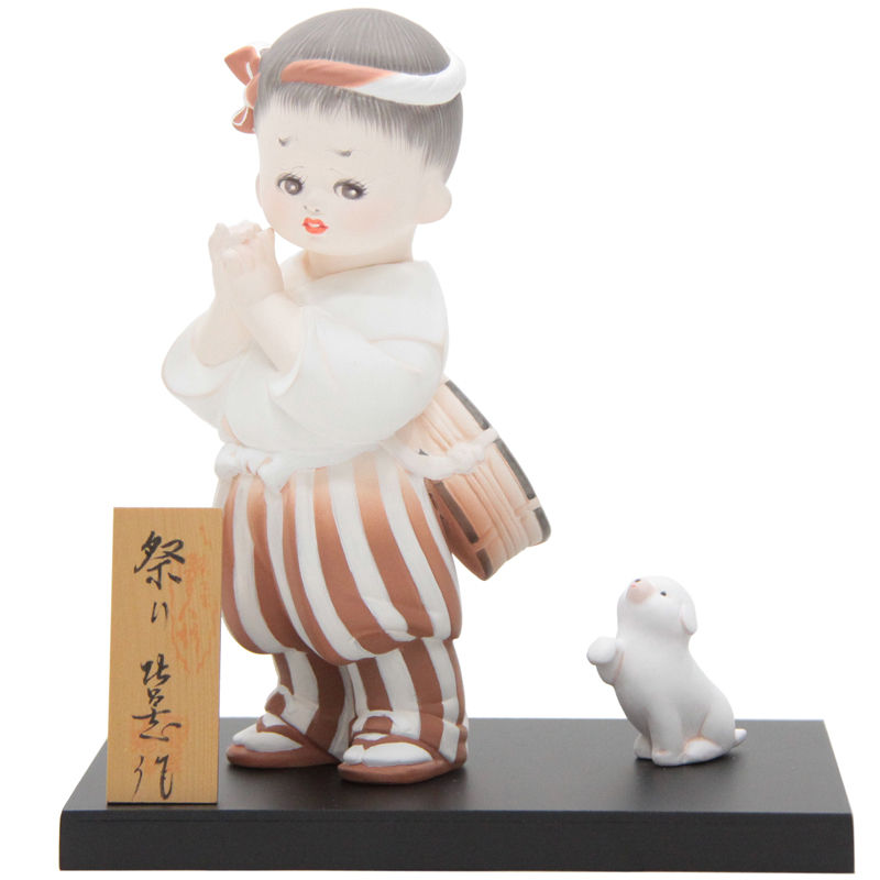アウトレット品 美品 日本人形博多人形 大きな割引 祭り 幅21cm 見切処分品 22a-ya-1207 インテリア ディスプレイ