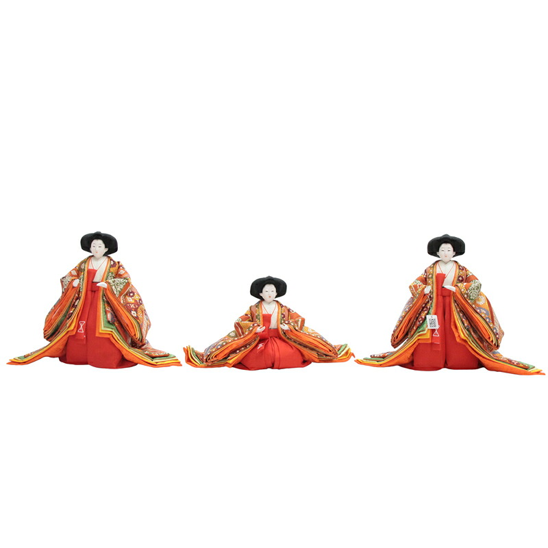 アウトレット品 雛人形三人官女単体 人形のみ KHU7070 飾り幅120～135cm 吉祥文 官女幅35cm (22a-ya-1614) インテリア ディスプレイ 見切処分品｜社人形会館店 26,910円