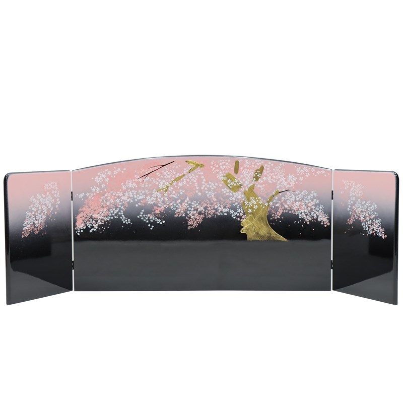 アウトレット品 雛人形三月屏風 屏風のみ 15号 ピンク まどか 醍醐桜 飾り幅105～120cm (22a-ya-2087) インテリア ディスプレイ 見切処分品｜社人形会館店