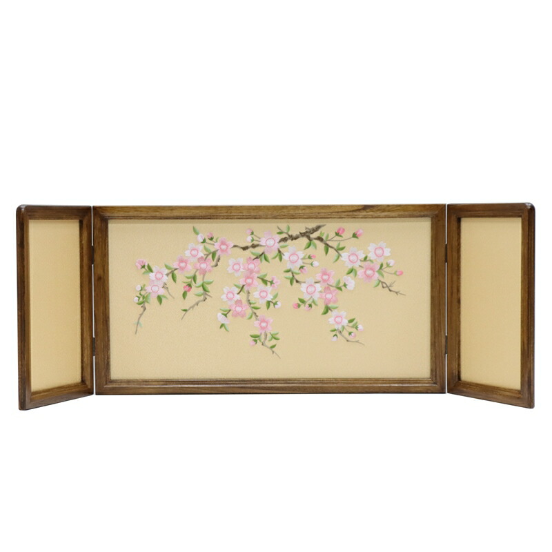 アウトレット品 雛人形三月屏風 屏風のみ 13号 刺繍桜 倫光 古代 飾り幅100～105cm (22a-ya-2129) インテリア ディスプレイ 見切処分品 6,162円