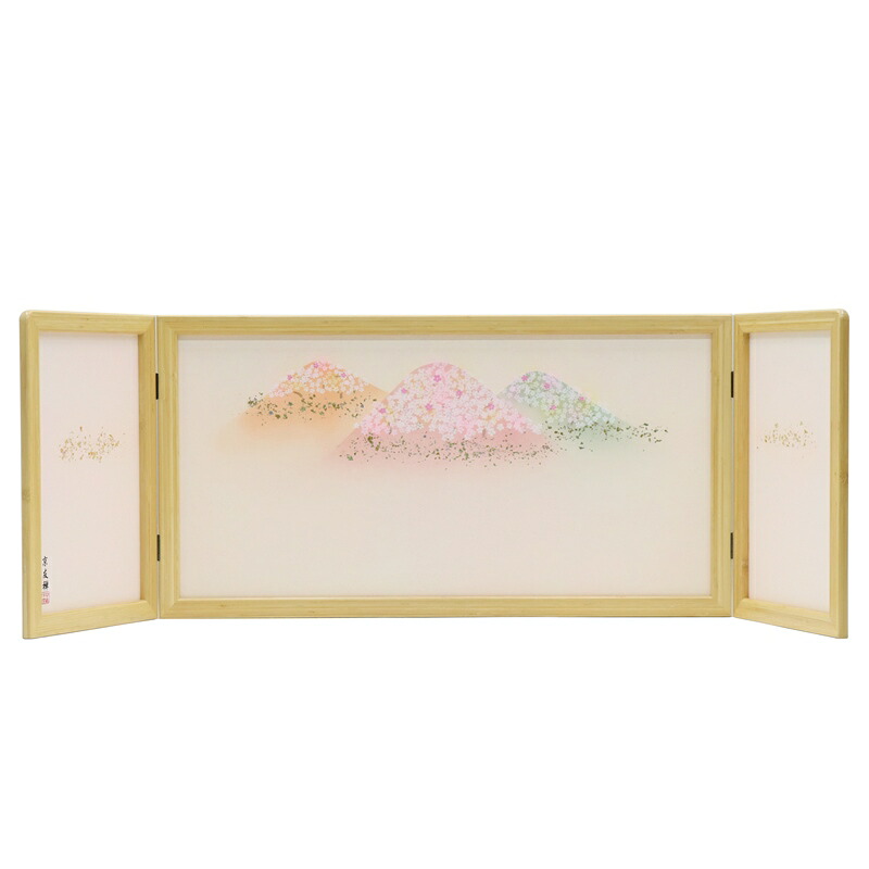 アウトレット品 雛人形三月屏風 屏風のみ 15号 吉野千本桜 No.662 皇 飾り幅105～120cm (22a-ya-2168) インテリア ディスプレイ 見切処分品